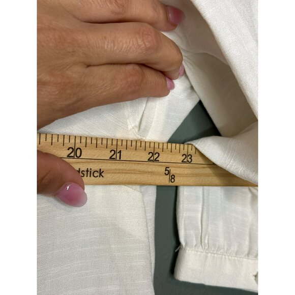 Lauren Conrad Women's Plus 0X White Ruffle Sleeve LS Blouse NWOT - Picture 12 of 13